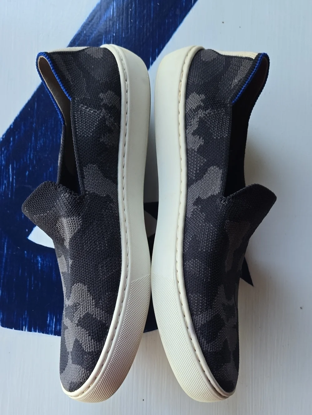 Rothy's The Original Gray Camo Slip-on Sneaker Size 9